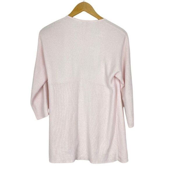 Chicos women's Pale Light Pink Open Front 3/4 Sleeve Knit Ribbed Cardigan US 0 - Picture 2 of 6